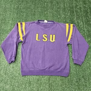 Vintage LSU Tigers Sweatshirt Red Oak Sportswear Women XL Purple&Gold
